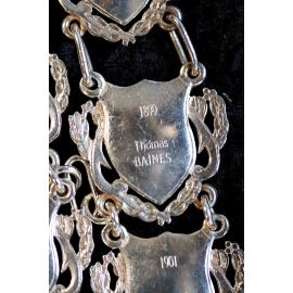 Shield for 22nd Mayor of Ipswich Thomas Baines, close-up of the Ipswich Mayoral Chains of Office, in use since 2010 