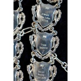 Shield for 39th Mayor of Ipswich Edward John Loftus Easton, and 38th Mayor of Ipswich Frank Barker, close-up of the Ipswich Mayoral Chains of Office, in use since 2010 