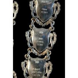 Shield for 40th Mayor of Ipswich John Francis Lobb, close-up of the Ipswich Mayoral Chains of Office, in use since 2010 