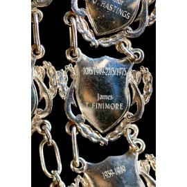 Shield for 44th Mayor of Ipswich James T. Finimore, close-up of the Ipswich Mayoral Chains of Office, in use since 2010 