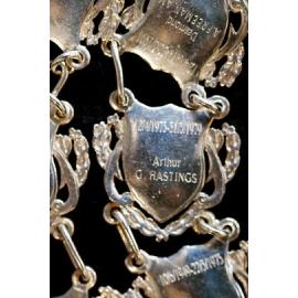 Shield for 45th Mayor of Ipswich Arthur G. Hastings, close-up of the Ipswich Mayoral Chains of Office, in use since 2010 