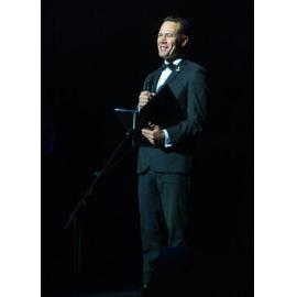 Poet Rupert McCall on stage at The Mayor's Command Performance, part of Heart and Soul: Celebrating 40 years of the Ipswich Civic Centre, July 2015