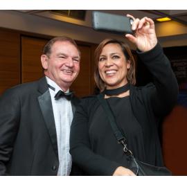 Kate Ceberano with Mayor Paul Pisasale at The Mayor's Command Performance, part of Heart and Soul: Celebrating 40 years of the Ipswich Civic Centre, July 2015