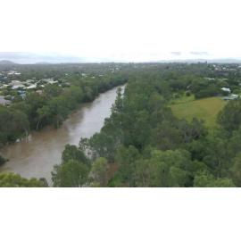 Drone images of the Bremer River in flood, Ipswich, March 2025