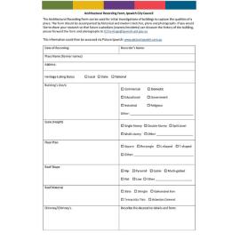 Architectural Recording Form