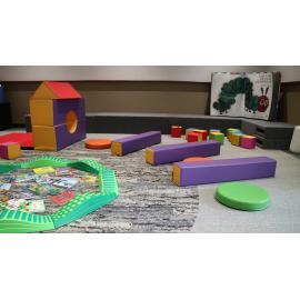 The Bubble set up for a Books and Blocks event at Ipswich Children's Library, 2022