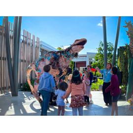 Erth Dinosaur puppets in Tulmur Place, 2021