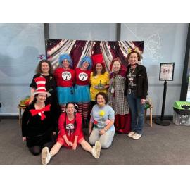 Ipswich Children's Library staff dressed for Book Week, 2024