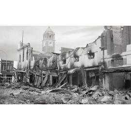 Aftermath of the Reid's (Cribb & Foote) fire, Bell Street, Ipswich, August 1985