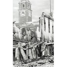 Aftermath of the Reid's (Cribb & Foote) fire, Bell Street, Ipswich, August 1985