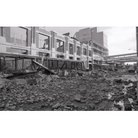 Aftermath of the Reid's (Cribb & Foote) fire, Bell Street, Ipswich, August 1985