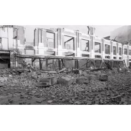 Aftermath of the Reid's (Cribb & Foote) fire, Bell Street, Ipswich, August 1985