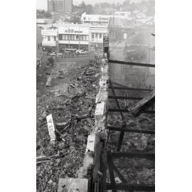 Aftermath of the Reid's (Cribb & Foote) fire, Bell Street, Ipswich, August 1985