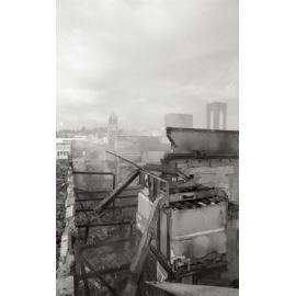 Aftermath of the Reid's (Cribb & Foote) fire, Bell Street, Ipswich, August 1985
