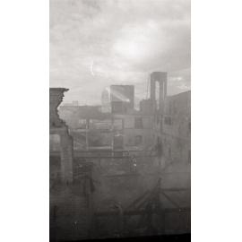 Aftermath of the Reid's (Cribb & Foote) fire, Bell Street, Ipswich, August 1985