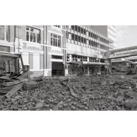 Aftermath of the Reid's (Cribb & Foote) fire, Bell Street, Ipswich, August 1985