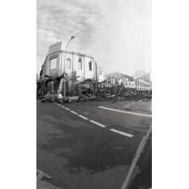 Aftermath of the Reid's (Cribb & Foote) fire, corner of Brisbane and Bell Streets, Ipswich, August 1985