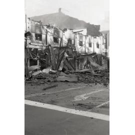 Aftermath of the Reid's (Cribb & Foote) fire, Bell Street, Ipswich, August 1985