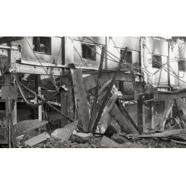 Aftermath of the Reid's (Cribb & Foote) fire, Bell Street, Ipswich, August 1985