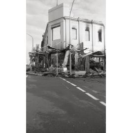 Aftermath of the Reid's (Cribb & Foote) fire, corner of Brisbane and Bell Streets, Ipswich, August 1985