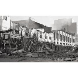 Aftermath of the Reid's (Cribb & Foote) fire, Bell Street, Ipswich, August 1985