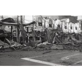 Aftermath of the Reid's (Cribb & Foote) fire, Bell Street, Ipswich, August 1985