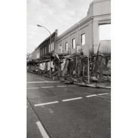 Aftermath of the Reid's (Cribb & Foote) fire, Brisbane Street, Ipswich, August 1985
