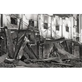Aftermath of the Reid's (Cribb & Foote) fire, Bell Street, Ipswich, August 1985