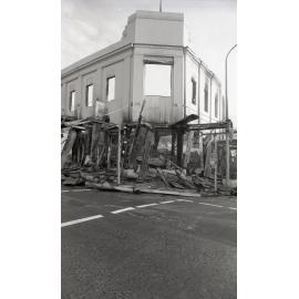 Aftermath of the Reid's (Cribb & Foote) fire, corner of Brisbane and Bell Streets, Ipswich, August 1985