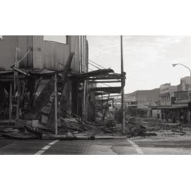 Aftermath of the Reid's (Cribb & Foote) fire, Bell Street, Ipswich, August 1985