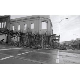 Aftermath of the Reid's (Cribb & Foote) fire, Bell Street, Ipswich, August 1985