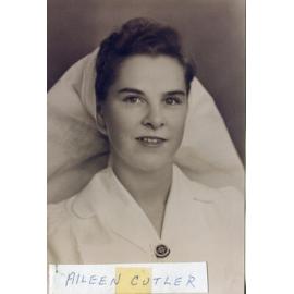 Sister Aileen Cutler in uniform with veil, 1940s