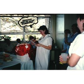 MIDWIFERY Scrapbook 1991 TO 1998, Midwifery staff party and gift, c1994