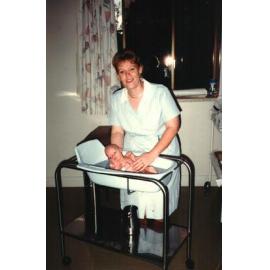 MIDWIFERY Scrapbook 1991 TO 1998, Nurse bathing baby  1993