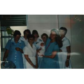 MIDWIFERY Scrapbook 1991 TO 1998, Staff with baby 1991