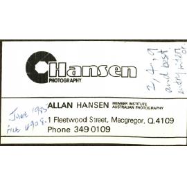 RECONSTRUCTION of the 80s:  Album label,1985