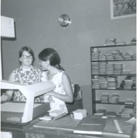 Staff of the Ipswich Municipal Library, when located on the corner of Brisbane and Nicholas Streets, Ipswich, 1970s