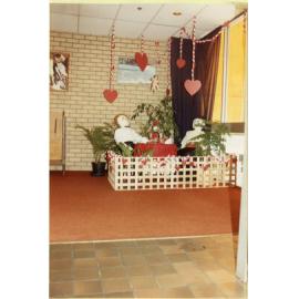 Valentines Day display, Ipswich Municipal Library, Ipswich Centre, Bell & East Streets, Ipswich, February 1989