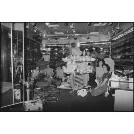 Staff members of Redbank Plaza Shopping Centre Baggs & Co. during the grand opening, Redbank, September 1985