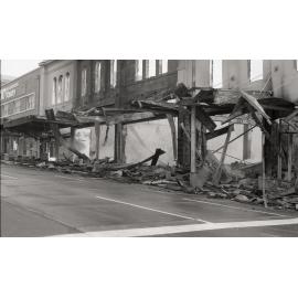 Aftermath of the Reid's (Cribb & Foote) fire, Brisbane Street, Ipswich, August 1985