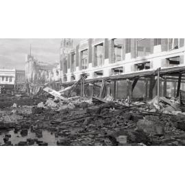 Aftermath of the Reid's (Cribb & Foote) fire, Bell Street, Ipswich, August 1985