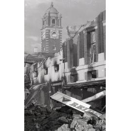 Aftermath of the Reid's (Cribb & Foote) fire, Bell Street, Ipswich, August 1985