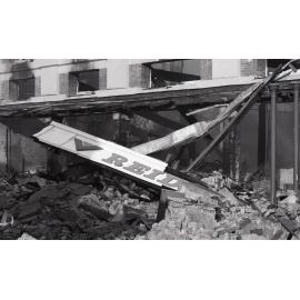 Aftermath of the Reid's (Cribb & Foote) fire, Bell Street, Ipswich, August 1985