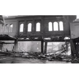 Aftermath of the Reid's (Cribb & Foote) fire, Brisbane Street, Ipswich, August 1985