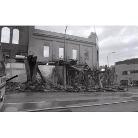 Aftermath of the Reid's (Cribb & Foote) fire, Brisbane Street, Ipswich, August 1985