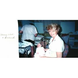 MIDWIFERY Scrapbook 1991 TO 1998, Anne West holding baby, c1995