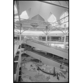 Redbank Plaza Shopping Centre interior under construction, Redbank, August 1985