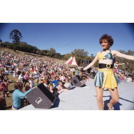 Performers on stage in Queens Park, Ipswich, 1988