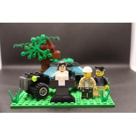Brickswich version of Ron Freiberg, Jacob Katz, and Alwyn Daye in front of a car, Ipswich, 1930s