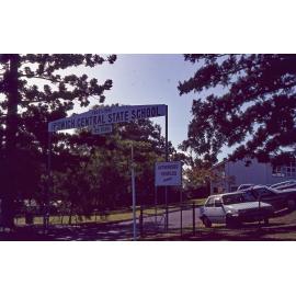 Ipswich Central State School, 1861-1986 sign, c.1992